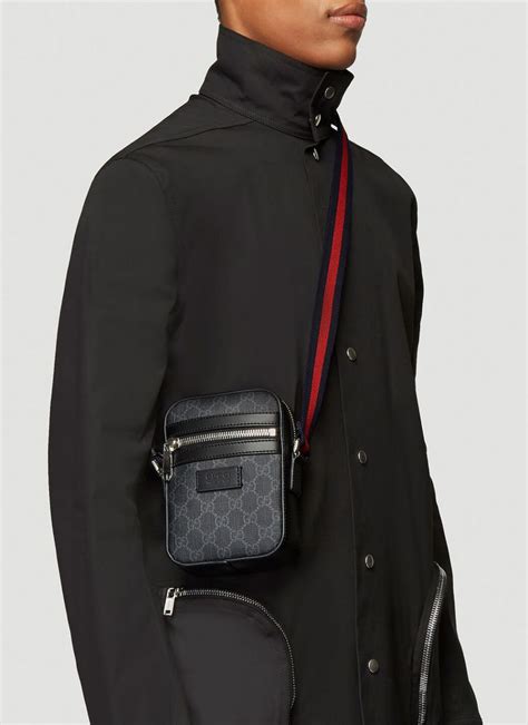 black gucci man bag|men's gucci crossbody bag sale.